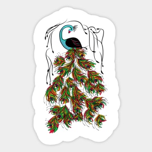 Vibrant Jungle Peacock Sticker